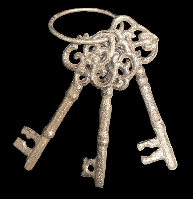 Three Skeleton Keys on a Jailer Ring-Accessories-Midwest Craft House-PaxtonGate