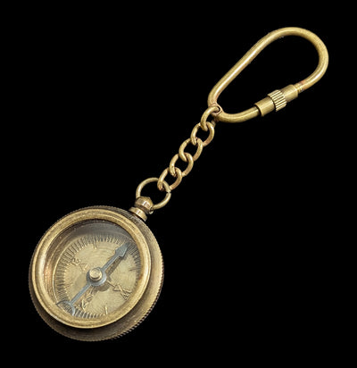Antiqued Brass Compass Keychain-Accessories-Madison Bay Co.-PaxtonGate
