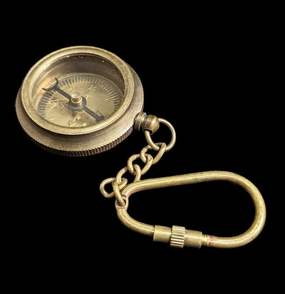Antiqued Brass Compass Keychain-Accessories-Madison Bay Co.-PaxtonGate