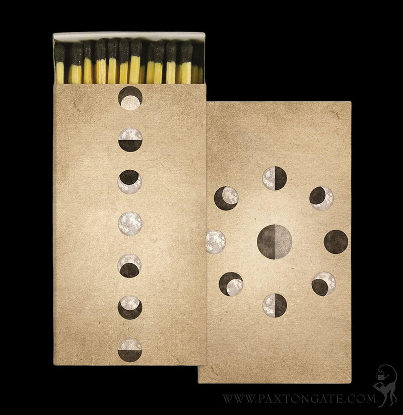 Phases of the Moon Matches-Candles, Incense, & Matches-Hom Art-PaxtonGate