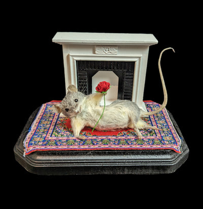 Romantic Taxidermy Mouse By The Fireplace-Taxidermy-Classic mouse parade-PaxtonGate