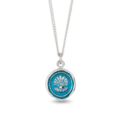 The World is Your Oyster Capri Blue Talisman Necklace-Necklaces-Pyrrha-PaxtonGate