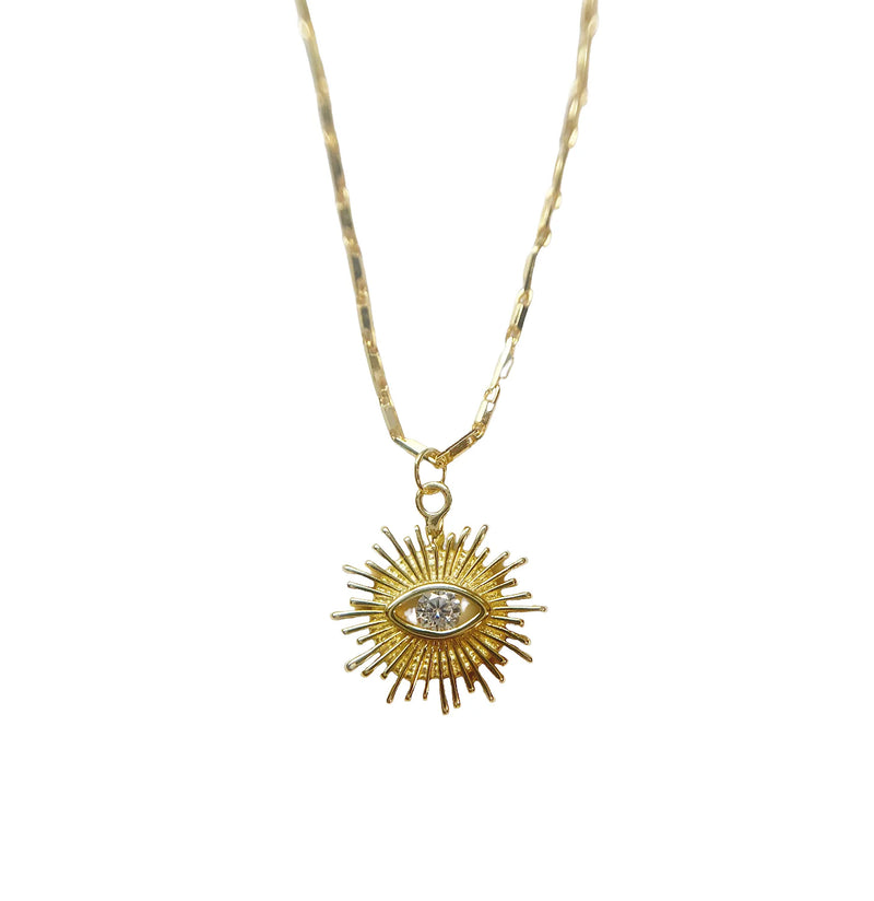 Golden Eye Necklace-Necklaces-Spitfire Girl-PaxtonGate