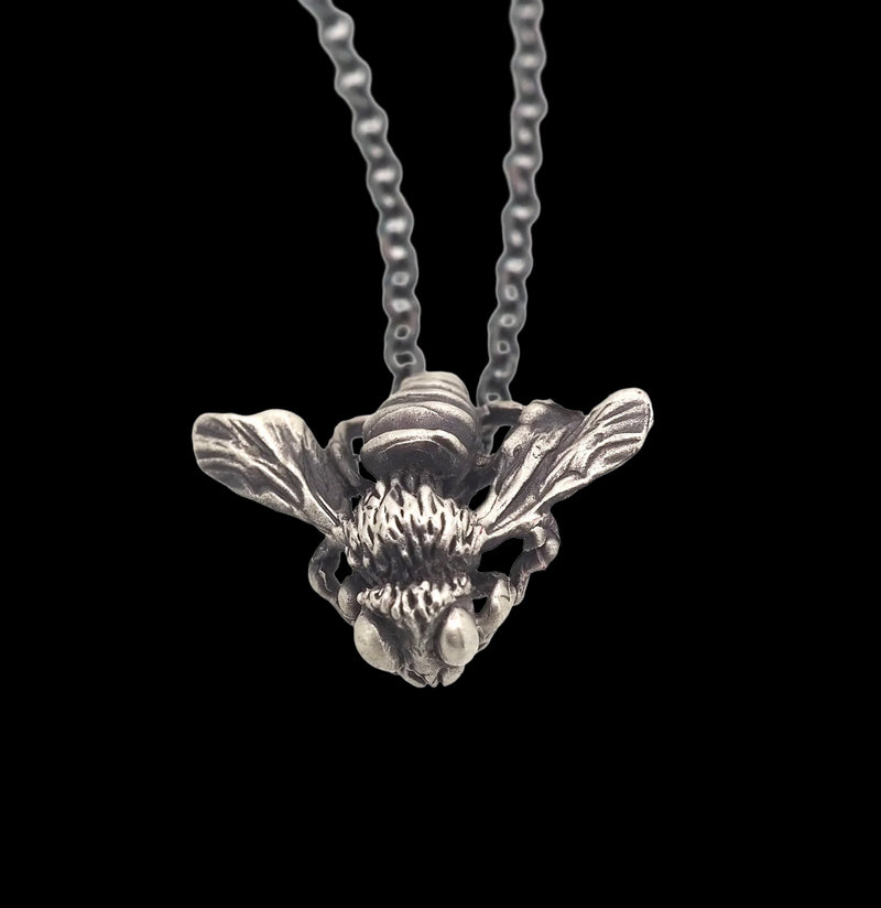 Sterling Silver Honey Bee Necklace-Necklaces-THEETH-PaxtonGate