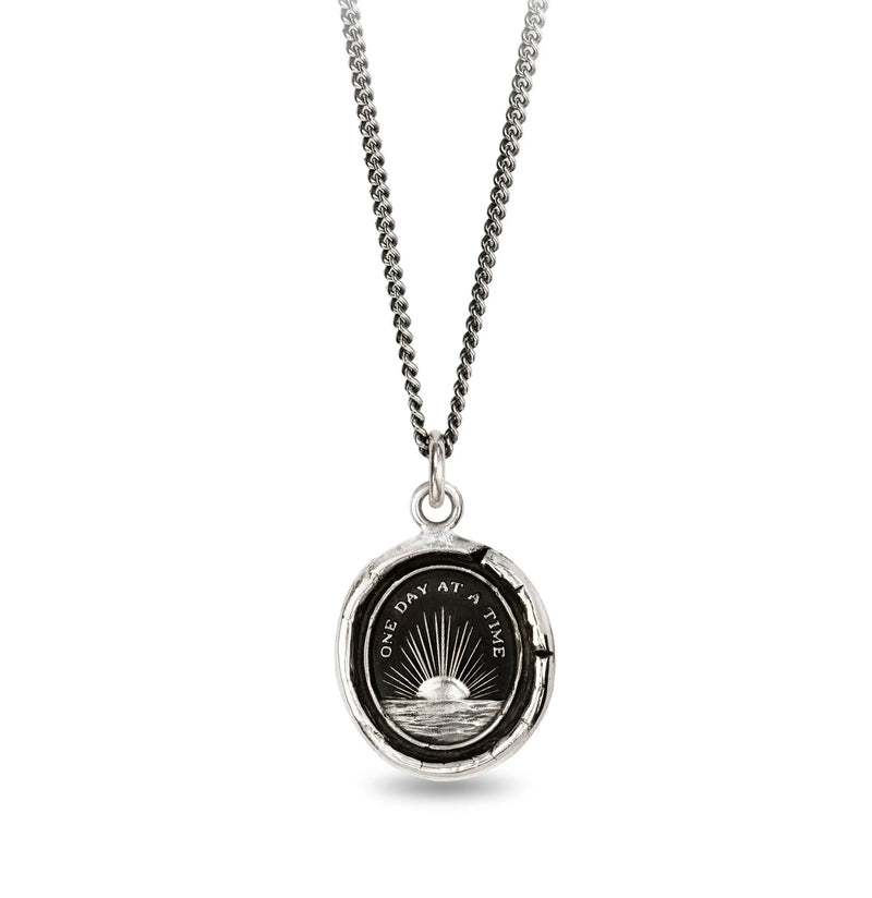 One Day at a Time Sterling Silver Talisman Necklace-Necklaces-Pyrrha-PaxtonGate