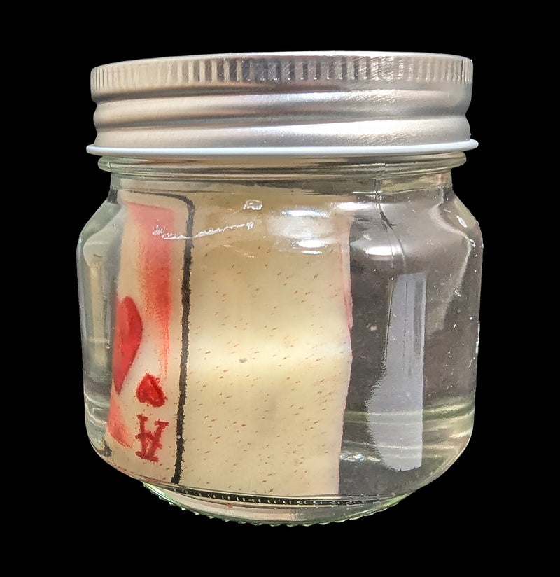 Ace of Hearts Tattoo on Pig Skin Wet Specimen-WetSpecimn-Blood Money Canvas-PaxtonGate