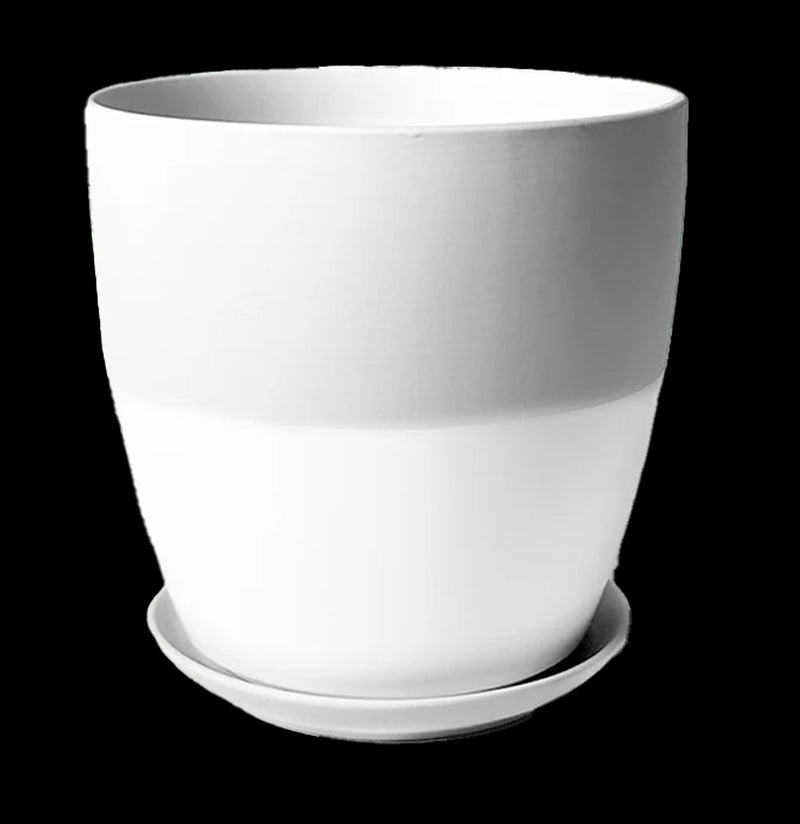 white indoor plant pot with saucer Dyad Porcelain Indoor Plant Pot With Saucer 5 inches For Sale