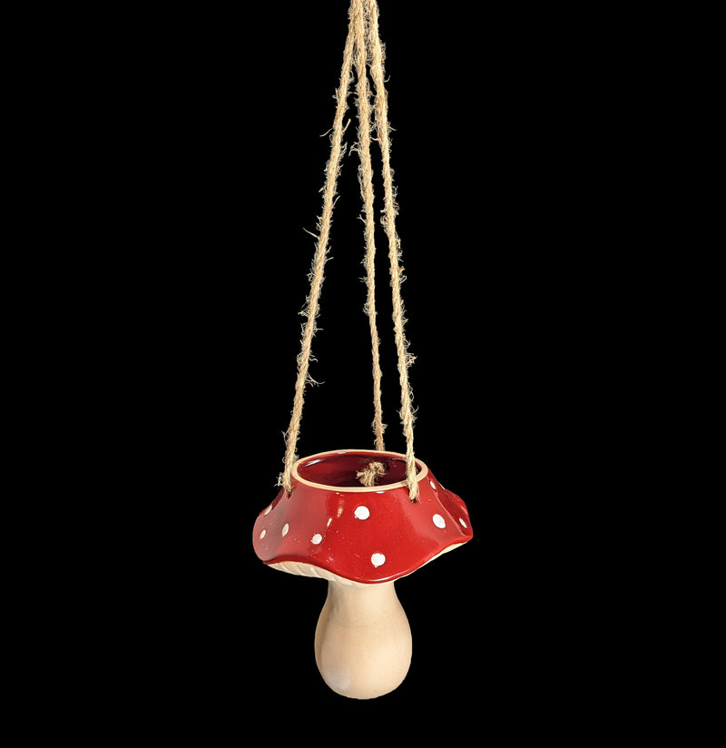 Hanging Ceramic Mushroom Planter-Pots&Mntg-Evergreen Enterprises-PaxtonGate