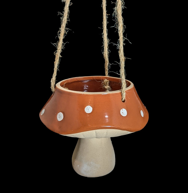 Hanging Ceramic Mushroom Planter-Pots&Mntg-Evergreen Enterprises-PaxtonGate