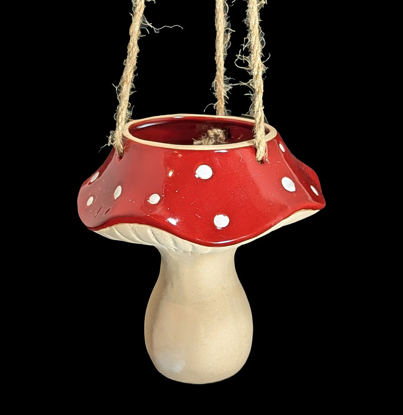 Hanging Ceramic Mushroom Planter-Pots&Mntg-Evergreen Enterprises-PaxtonGate