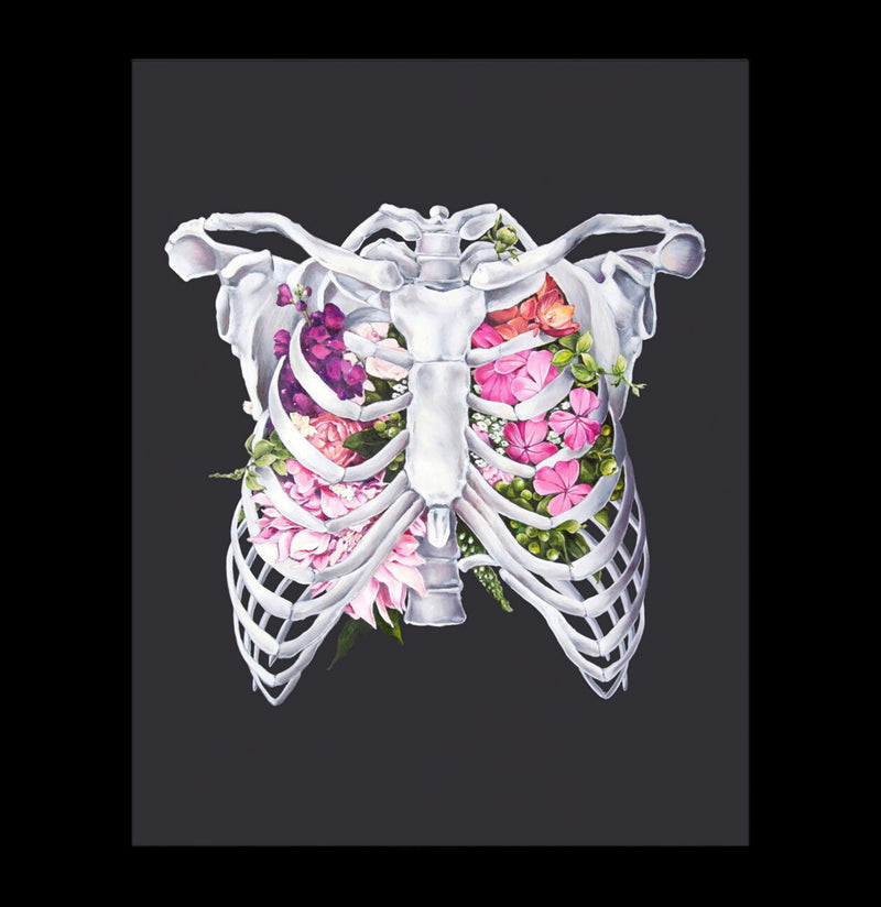 Floral Ribcage Flower Anatomy Art Print-Prints-Trisha Thompson Adams-PaxtonGate