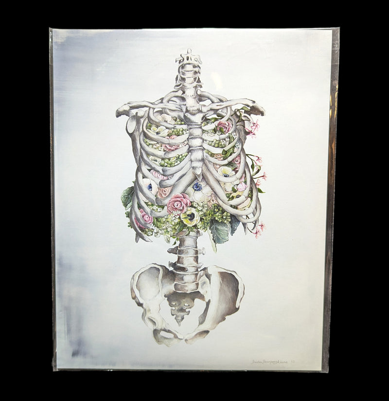 Floral Skeleton Flower Anatomy Art Print-Prints-Trisha Thompson Adams-PaxtonGate