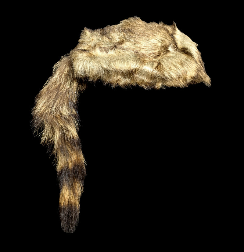 Raccoon Hat with Tail-Taxidermy-Black Bear Haversack-PaxtonGate