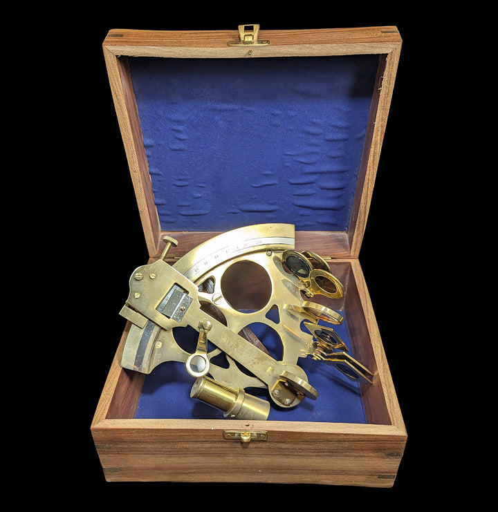 Brass Sextant in Wood Case For Sale | Paxton Gate