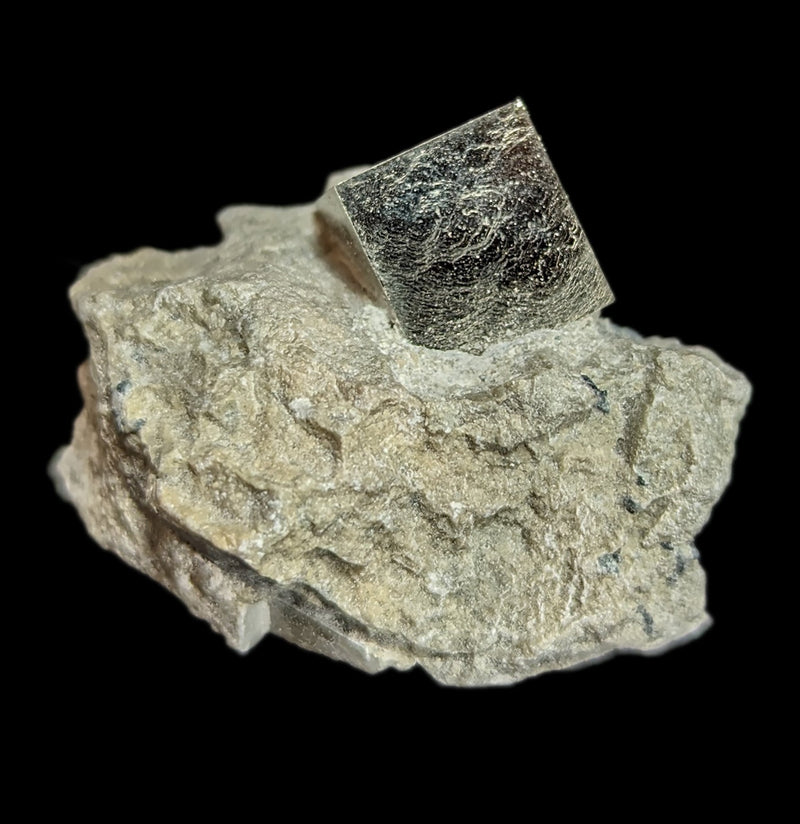 Pyrite Cube in Matrix-Minerals-Piritas de Navajun-PaxtonGate