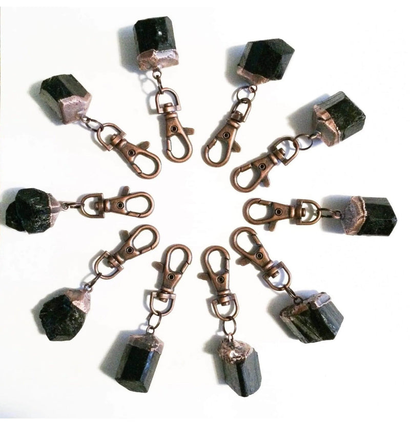 Raw Black Tourmaline Keychain - Paxton Gate