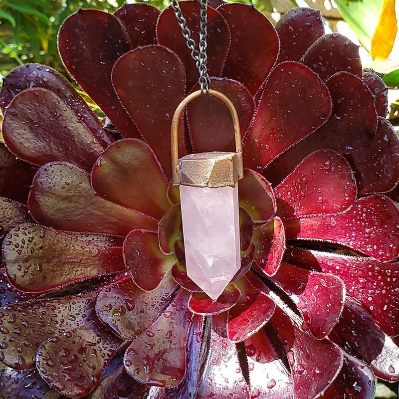 Large Rose Quartz Necklace - Paxton Gate