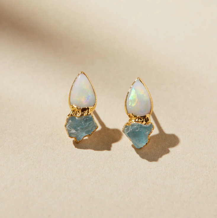 Opal Aquamarine Studs-Earrings-Dani Barbe-PaxtonGate