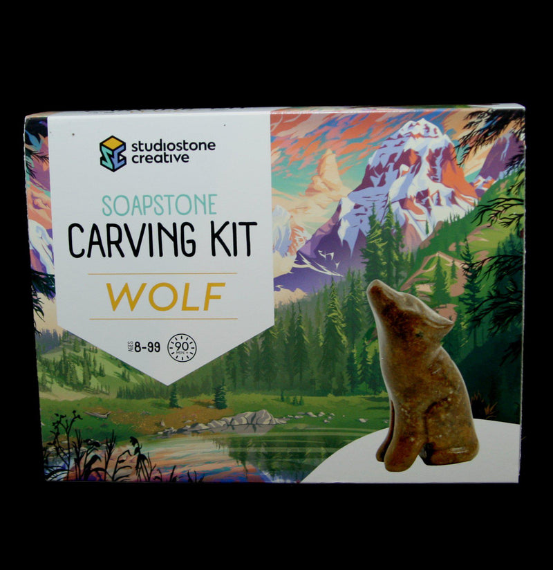 Soapstone Wolf Carving Kit - Paxton Gate