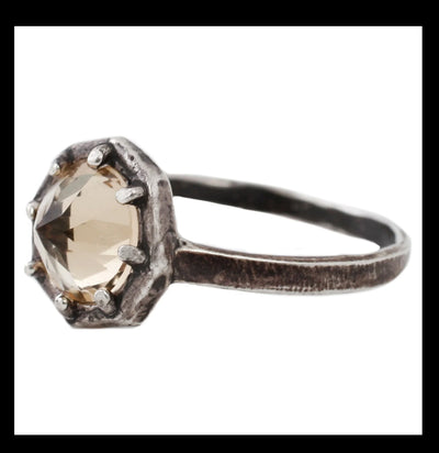 Sterling Silver Champagne Quartz Octagon Ring - Paxton Gate