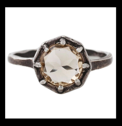 Sterling Silver Champagne Quartz Octagon Ring - Paxton Gate