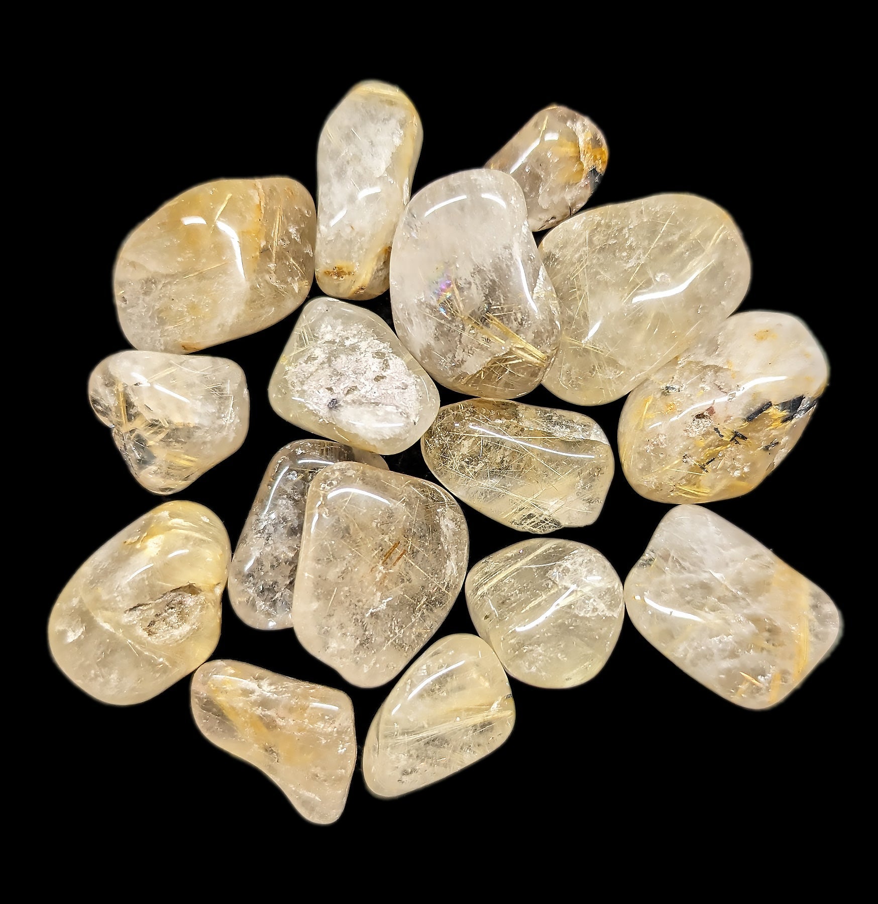 鉱物　Rutilated Quartz Tumbled Rutilated Quartz Crystal For Sale | Paxton Gate