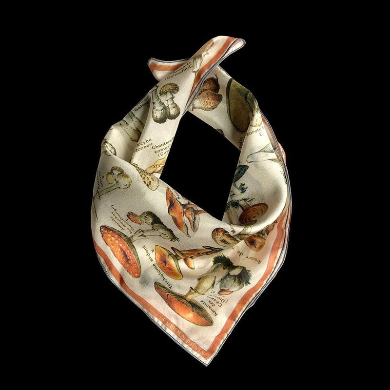 Vintage Mushroom Silk Chiffon Scarf - Paxton Gate