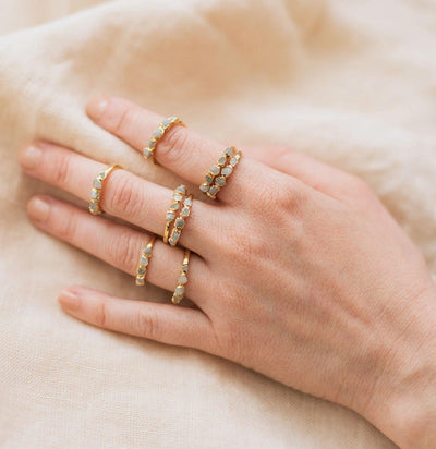 White Sapphire Stacking Ring-Rings-Dani Barbe-PaxtonGate