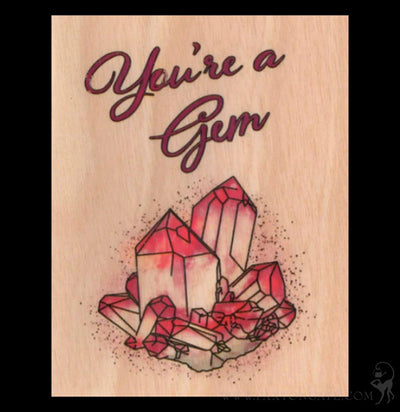 You're a Gem Folding Wood Postcard - Paxton Gate