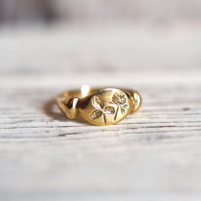 Bronze Red Clover Botanical Ring - Paxton Gate