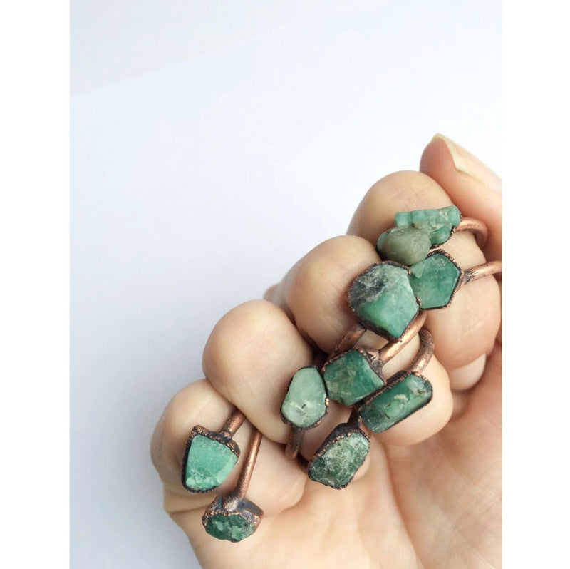 Rough Emerald Crystal Ring - Paxton Gate
