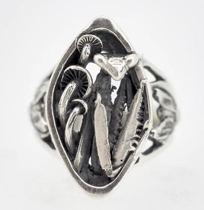 Sterling Silver Mantis Navette Ring - Paxton Gate