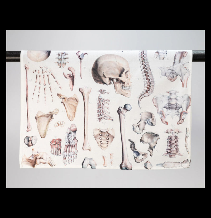 Skeleton Printed Tea Towel - Paxton Gate
