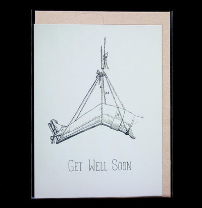 Get Well: Leg Illustration Greeting Card - Paxton Gate