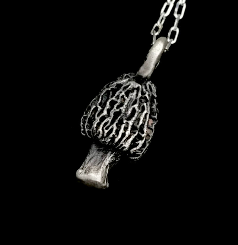 Sterling Silver Morel Mushroom Necklace - Paxton Gate