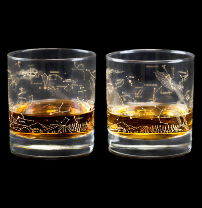Night Sky Star Chart Double Old-Fashioned Glasses - Paxton Gate