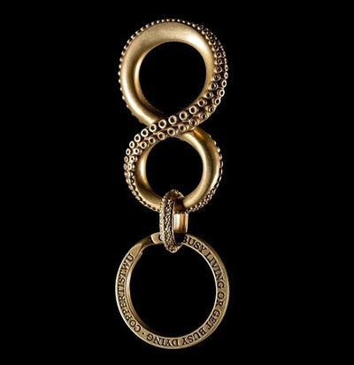 Solid Brass Octopus Infinity Pendant & Key Ring - Paxton Gate