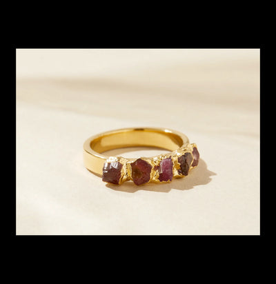 Ruby Garnet Spinel Ombré Rainbow Stacking Ring - Paxton Gate