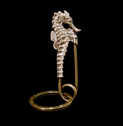 Solid Brass Seahorse Pin Keychain - Paxton Gate