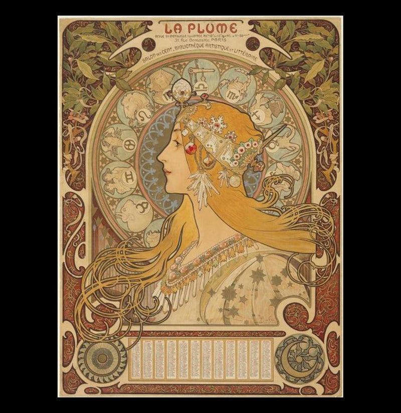 Zodiaque (“La Plume”) Satin Poster - Paxton Gate