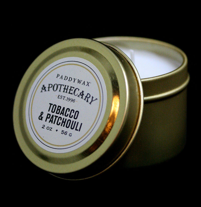 Apothecary Tin Candle Tobacco and Patchouli - Paxton Gate