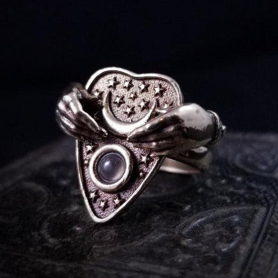 Séance Planchette Ring with Rainbow Moonstone - Paxton Gate